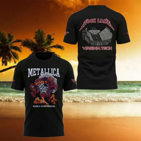 Metallica x Virginia Tech Lane Rocked T Shirt Unique Gifts For Music Lovers